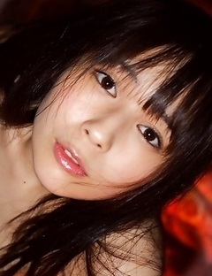 Ruka Kanae fondles her juicy nude cans and nude beaver too