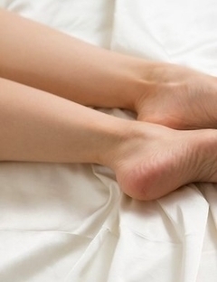 Skinny and leggy babe Ryo Yuuki slowly teasing you with her feet, ass, and pussy