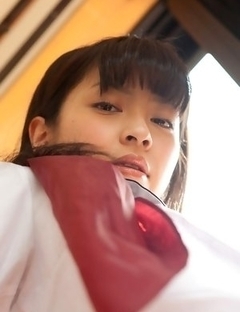 Yuuri Shiina shows nasty behind in panty under uniform