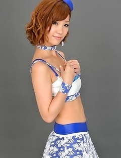Hot Ichika Nishimura smiles posing on the cam in sexy uniform