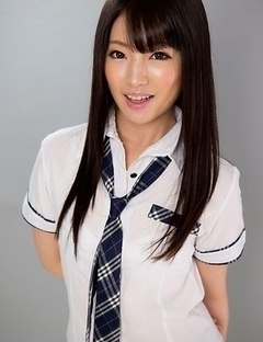 Mizuho Shiina flashing her white panties and teasing her succulent pussy for you