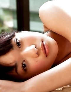 Tomoe Yamanaka Asian with sexy lips sits with nasty bum up in air