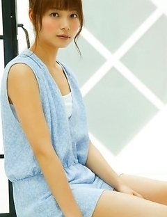 Saki Aibu in blue dress is so sexy doing soap bubbles