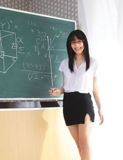 Yuri Hamada shows sexy legs in stockings while teaching