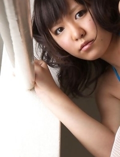 Ayana Tanigaki with hot bum exposes sexy legs in fishnets