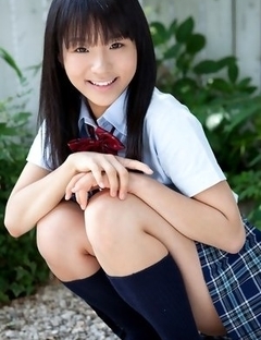 Miho Morita in school uniform loves flowers and fresh air