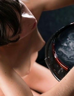 Marie Uses A Group of Guys' Cum For One Messy Handjob