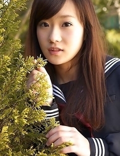 Teen Kana Yuuki is schoolgirl with nice face and slender figure