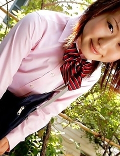Naoko Sawano in sexy school uniform is playful after class