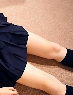 Kaori Ishii is naughty and shows legs under uniform skirt