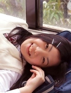Miho Takai in school uniform is very playful before classes