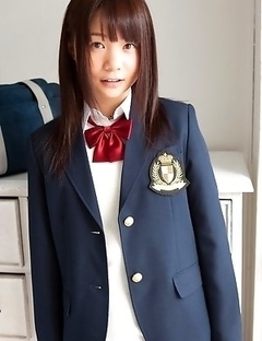 Mana doll in school uniform is naughty and happy after hour