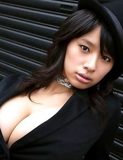 Hana Haruna is touching her sexy tits with excitement