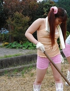 Nagisa, Hana, Maria have mouths and cunts