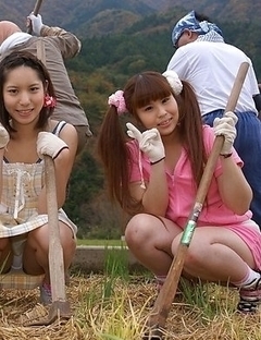 Nagisa, Hana, Maria are farmer girls ready