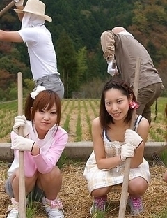 Nagisa, Hana, Maria are farmer girls ready