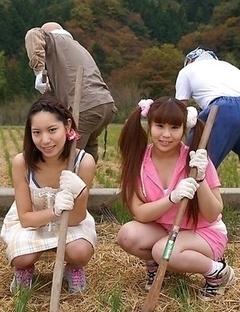 Nagisa, Hana, Maria are farmer girls ready