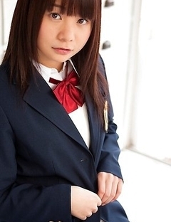 Mana doll in school uniform is naughty and happy after hour