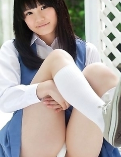 Ai Eikura is shy but shows nasty ass under uniform outdoor