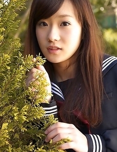 Teen Kana Yuuki is schoolgirl with nice face and slender figure