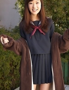 Teen Kana Yuuki is schoolgirl with nice face and slender figure