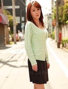 Chika Sasaki in green sweater and short skirt