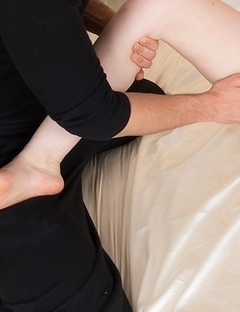 Aya Kisaki gets fingered with her legs spread wide and her feet teased a lot