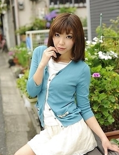 Juri Kitahara in blue sweater and lace skirt