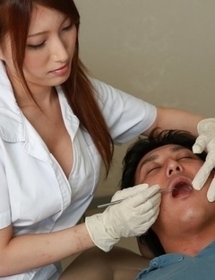 Hot dentist Yume Mizuki cares her patients with her big tits