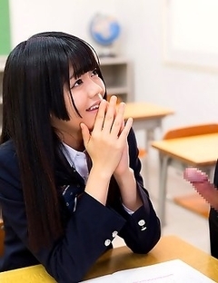 Schoolgirl Shinjo Nozomi with shaved pussy
