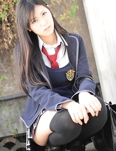 Saemi Shinohara is sexy schoolgirl in uniform and socks
