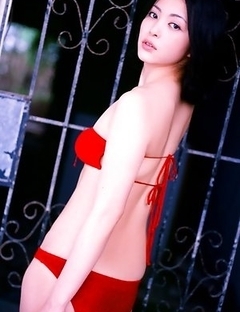 Saucey little asian  Mayuko Iwasa vixen laying around in cotton lingerie