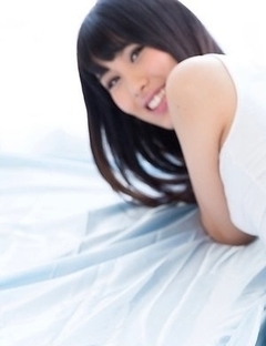 Sexy teen Kotomi Shinosaki flashes her pussy and showcases her blue toenails