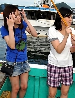 Really hot Japanese girls on a boat